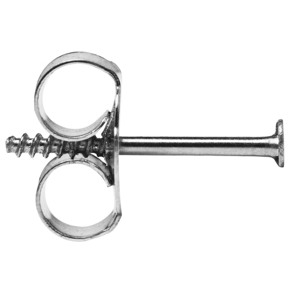 Single Earring Back Replacement, Threaded 14K Solid White Gold