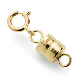 Jewelili Yellow Gold Filled Round Magnetic Clasp Converter for Necklace or Bracelet with Spring Ring, 2 Clasps