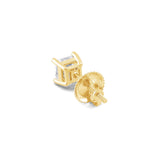 Everyday Elegance 14K Solid Yellow Gold Classic Four Prong Stud Earrings | Princess Cut Lab Grown Diamond | Screw Back Posts | 1.0 CTW (E-F Color, VS2-SI1 Clarity) | With Gift Box