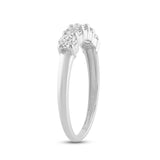 Everyday Elegance 5 Stone Wedding Anniversary Ring Band for Women in 14K White Gold, 1.20 CTTW Round Cut Cubic Zirconia