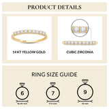 Everyday Elegance 9 Stones Wedding Anniversary Ring Band for Women in 14K Yellow Gold with 0.54 CTTW Round Cut Cubic Zirconia