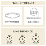 Everyday Elegance 9 Stones Wedding Anniversary Ring Band for Women in 14K White Gold with 0.54 CTTW Round Cut Cubic Zirconia