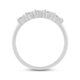 Everyday Elegance 5 Stone Wedding Anniversary Ring Band for Women in 14K White Gold, 1.20 CTTW Round Cut Cubic Zirconia