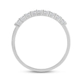 Everyday Elegance 9 Stones Wedding Anniversary Ring Band for Women in 14K White Gold with 0.54 CTTW Round Cut Cubic Zirconia