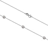 14K Solid Gold or Sterling Silver | Cubic Zirconia Station Necklace or Bracelet || With Gift Box