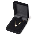 Everyday Elegance 14K Solid Gold Pendant Necklace | Bezel Set Round Cut Cubic Zirconia Solitaire | 1.5 Carat | 16 or 18 Inch Box Link Chain | With Gift Box