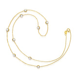 14K Solid Gold or Sterling Silver | Cubic Zirconia Station Necklace or Bracelet || With Gift Box