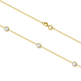 14K Solid Gold or Sterling Silver | Cubic Zirconia Station Necklace or Bracelet || With Gift Box