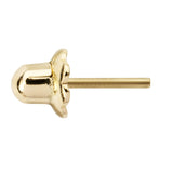 Single Earring Back Replacement | 14K Solid Yellow Gold | Threaded Safety Back | Post Size .028" | 1 Piece