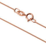 14K Solid Rose Gold Pendant Necklace | Round Cut Cubic Zirconia Solitaire | 2.0 Carat | 16 Inch .60mm Box Link Chain